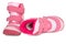 Pink kid\'s warm boots.