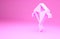 Pink Kite icon isolated on pink background. Minimalism concept. 3d illustration 3D render