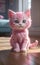 Pink kitten on a floor ai generated