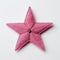 Pink Knitted Star Brooch - Steinheil Quinon Style - 55mm F19