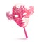 Pink lacy ornate carnival mask with handle