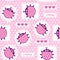 Pink ladybirds seamless vector pattern