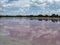 Pink lakes near Progreso Yucatan, Mexico