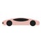 Pink lamborghini flat illustration on white