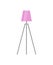 Pink Lamp on Tripod, Illuminated Antique Torchere