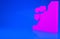 Pink Landslide icon isolated on blue background. Stones fall from the rock. Boulders rolling down a hill. Rockfall