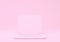 Pink laptop with blank screen mockup on pink background