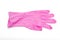 Pink latex medical glove