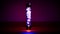 pink lava lamp shining in dark room - object 3D illustration