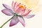 pink and lavender colored lotus flower watercolor painting art. elegant card background