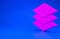 Pink Layers clothing textile icon isolated on blue background. Element of fabric features. Minimalism concept. 3d