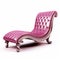 Pink Leather Chaise Lounge: Elaborate Detailing, Neoclassical Clarity, High Resolution