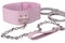 Pink leather collar and handcuffs