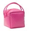 Pink leather cosmetic bag