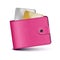 Pink leather wallet