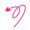 Pink left arrow by handwrite style