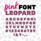 Pink leopard letters and numbers Leopard font Wild animal alphabet