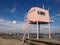 Pink Life Guard Station at Cardiff Barrage