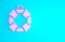 Pink Lifebuoy icon isolated on blue background. Lifebelt symbol. Minimalism concept. 3d illustration 3D render