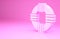 Pink Lifebuoy icon isolated on pink background. Lifebelt symbol. Minimalism concept. 3d illustration 3D render