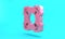 Pink Lifebuoy icon isolated on turquoise blue background. Lifebelt symbol. Minimalism concept. 3D render illustration