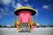 Pink Lifeguard Tower in South Beach