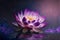 pink and light purple lotus flower with a floating light in the centre (AIgen)