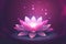 pink and light purple lotus flower with a floating light in the centre (AIgen)