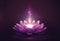 pink and light purple lotus flower with a floating light in the centre (AIgen)