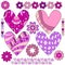 Pink and lilac heart collection