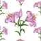 Pink lilies pattern wallpaper fabric packaging card postcard floral ornament background