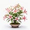 Pink Lily Bonsai: Japanese Photography Inspired Plant In Large Pot