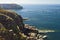 Pink limestone cliffs of Cap Frehel, Brittany, France