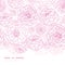 Pink line art flowers horizontal seamless pattern