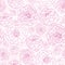 Pink line art flowers seamless pattern background