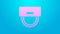 Pink line Bellboy hat icon isolated on blue background. Hotel resort service symbol. 4K Video motion graphic animation
