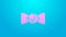 Pink line Bow tie icon isolated on blue background. 4K Video motion graphic animation