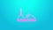 Pink line Bumper car icon isolated on blue background. Amusement park. Childrens entertainment playground, recreation