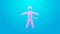 Pink line Bungee jumping icon isolated on blue background. 4K Video motion graphic animation