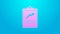 Pink line Clipboard with graph chart icon isolated on blue background. Report text file icon. Accounting sign. Audit
