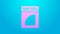 Pink line Coffee paper filter icon isolated on blue background. 4K Video motion graphic animation