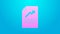 Pink line Document with graph chart icon isolated on blue background. Report text file icon. Accounting sign. Audit