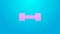 Pink line Dumbbell icon isolated on blue background. Muscle lifting icon, fitness barbell, gym, sports equipment