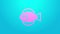 Pink line Fish icon isolated on blue background. 4K Video motion graphic animation