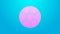 Pink line Football ball icon isolated on blue background. Soccer ball. Sport equipment. 4K Video motion graphic