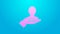Pink line Hand for search a people icon isolated on blue background. Recruitment or selection concept. Search for