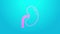Pink line Human kidney icon isolated on blue background. 4K Video motion graphic animation