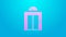 Pink line Lift icon isolated on blue background. Elevator symbol. 4K Video motion graphic animation