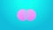 Pink line Mathematics sets A and B icon isolated on blue background. Symmetric difference. 4K Video motion graphic