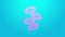 Pink line Medical hemoglobin erythrocytes icon isolated on blue background. 4K Video motion graphic animation